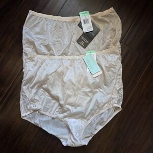 NWT Vintage Vanity Fair Panties Nylon Nouveau 8 XL Inside Tag Fawn 2 Pairs
